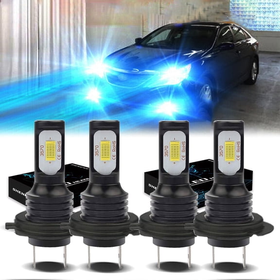 H7 Headlights for 2011-2014 Hyundai Sonata H7 LED High/Low Beam 8000K Ice Blue