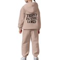 thumbnail image 6 of Gyexs Kids Clothes for Girls Size 10-11 Years Long Sleeve Sweatshirts Sweatpants, Pullovers Pants Set (Khaki, 10-11 Years), 6 of 6