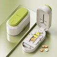 thumbnail image 1 of 3-in-1 Pill Cutter & Grinder with Stainless Steel Blade, Portable Tablet Splitter & Medication Storage Organizer BoxWalmart,Green-3 in 1, 1 of 8