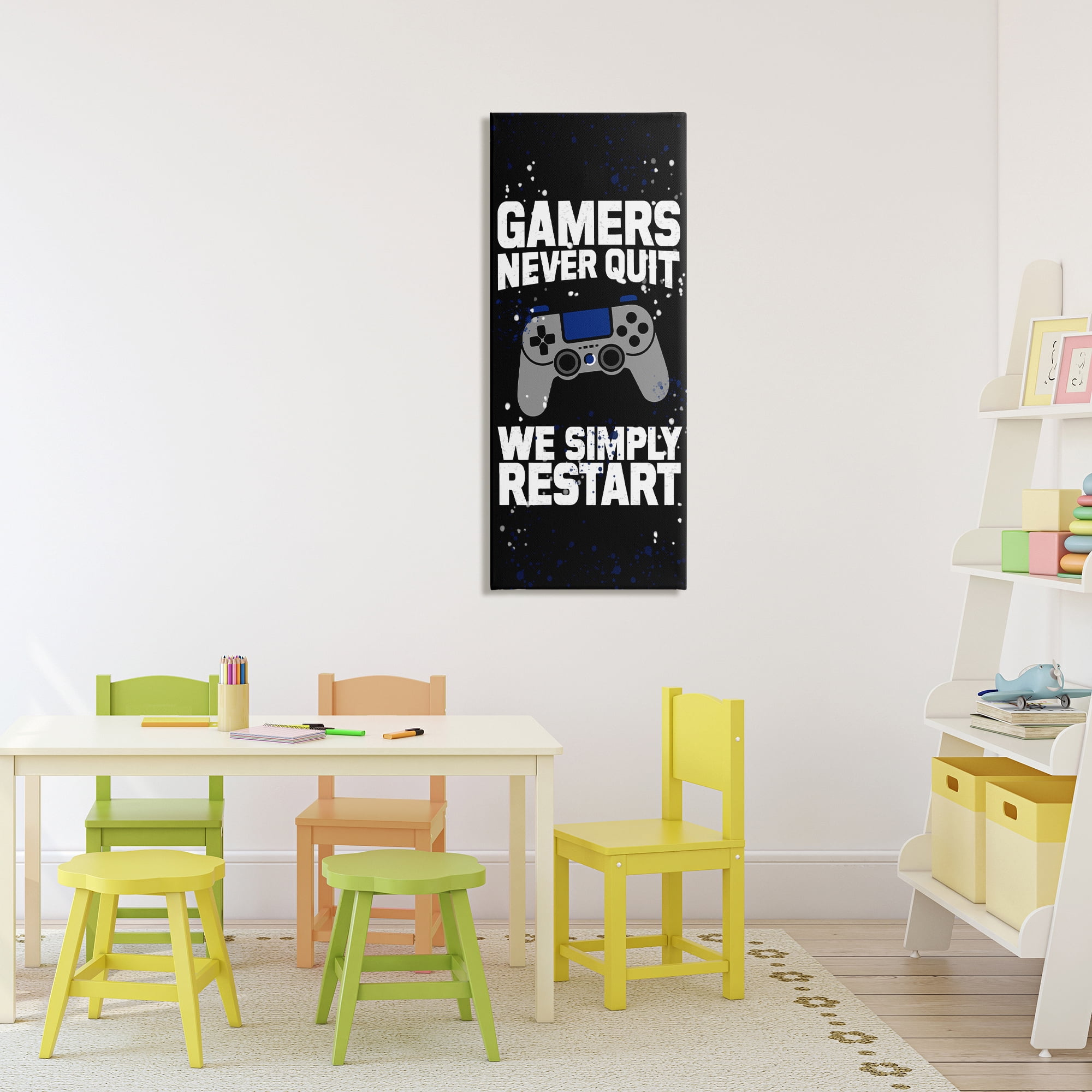 Stupell Industries Never Quit Simply Restart Canvas Wall Art, design by Kim Allen
