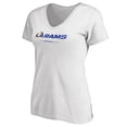 thumbnail image 2 of Women's White Los Angeles Rams Team Lockup V-Neck T-Shirt, 2 of 3