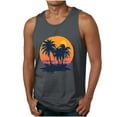 thumbnail image 2 of Nmnitkp Tank Tops Men Elastic Fabric Mens Tank Tops Summer Beach Tank Top Hawaiian Palm Tree Print Sleeveless Muscle Basic Tee Vacation Tops Gray,3XL, 2 of 5