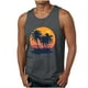 thumbnail image 2 of Camiseta sin mangas de cuello redondo para hombre, blusa informal de verano sin mangas con estampado de cuello redondo para hombre, 2 of 5