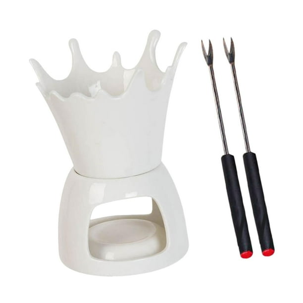 Cacerola para fondue de chocolate, olla para fundir chocolate, utensilios de cocina, calentador de de cerámica para caldo de cumpleaños A