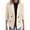 Beige, variant on Women's Knitted Patchwork Pea Coat Notch Lapel Double Breasted Long Sleeve Blazer Jackets Fall Winter Casual Wool Blend Trench Coat Black S