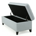 thumbnail image 4 of GDF Studio Heathbrooke Contemporary Tufted Storage Ottoman, Light Sky and Dark Brown, 4 of 5
