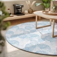 thumbnail image 3 of Small Round Rug 3Ft, Ocean Shell Non-Slip Washable Circle Rugs Carpet, Summer Coastal Seashells Texture Light Blue Indoor Outdoor Rug Floor Mats Throw Runner for Bedroom Living Room Bathroom, 3 of 8