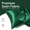 thumbnail image 4 of MR&HM Satin Pillow Case, 2 Pack Satin Queen Silky Pillowcase for Hair and Skin, Satin Pillowcase Set of 2, 20x30, Dark Green, 4 of 7
