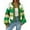 Green, variant on Women's Striped Chunky Needle Button-Down Cardigan Sweater Colorblock Long Sleeve Knitted Jacket for Fall and Winter Fashion,Coffee,L