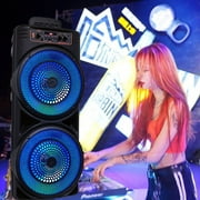 Oture Portable Bluetooth PA Speaker,5000W Dual 8 Speaker Rechargeable Outdoor Party Karaoke Audio System -FM/AUX/MP3/USB