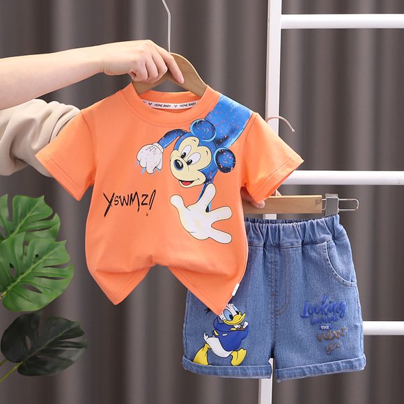 Summer New Boys Short sleeved T-shirt Trendy Cool Children's Clothing Set