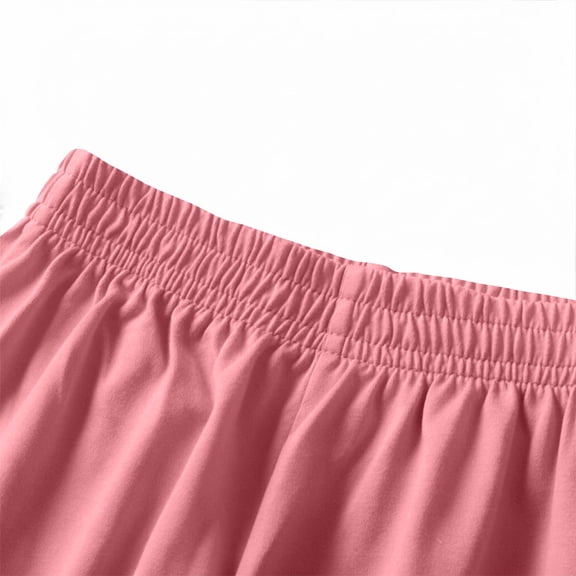 Cethrio Girls Cotton Sweatpants, Casual Elastic Bottom Running Elastic Waist Summer Joggers Hot Pink Size 10-12