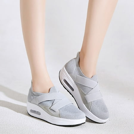 

Women s Shoes Women Shallow Wedges Rocking Shoes Thick Soled Walking Casual Sports Shoes