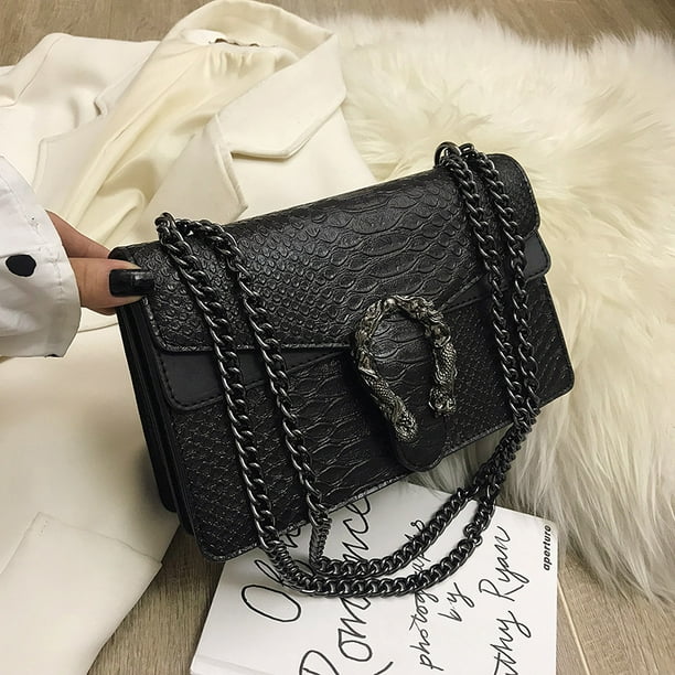 Hongchun Crossbody Shoulder Evening Bag for Women Snake Printed Leather Messenger Bag Chain Strap Clutch Small Square Satchel Purse Walmart