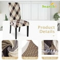 thumbnail image 3 of Dining Room Chair Covers Slipcovers Set of 6,Spandex Super Fit Stretch Removable Washable Kitchen Parsons Chair Covers Protector for Dining Room,Hotel,Ceremony (Lattice), 3 of 6