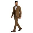 thumbnail image 2 of Tazzio Skinny Fit Peak Lapel 3 Piece Textured Suit Set with Double Breasted Vest, 2 of 4
