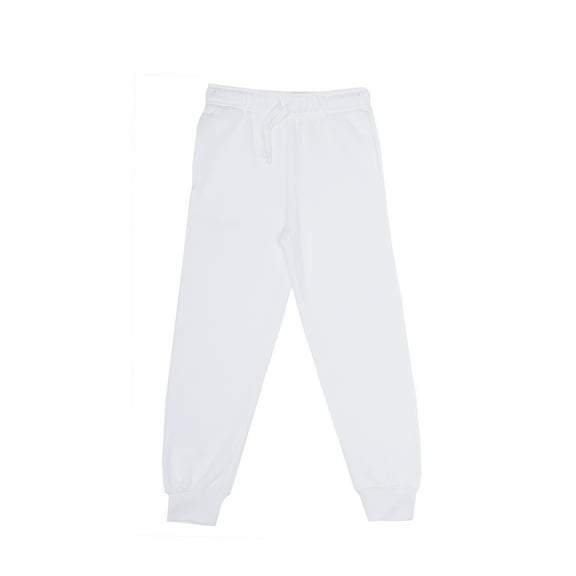 EVERYDAY KIDS Girls White Cotton Fleece Sweatpants