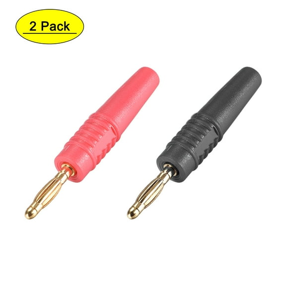 Uxcell 2mm Banana Speaker Plug Cable Screws Black Red 10A Jack Connector 2 packs