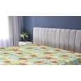 thumbnail image 5 of Ambesonne Flowers Fitted Sheet, Tropical Hibiscus Print, Queen Size, Apple Green and Dark Pink, 5 of 5