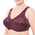 thumbnail image 2 of Wireless Plus Size Bra Wide Strap Unlined Minimizer Full Coverage 36 38 40 42 44 46 48 50 52 / C D E F G H I ( 50D, Plum), 2 of 3