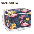 thumbnail image 5 of Yayeee Collapsible Cube Storage Bin with Lid Fabric Closet Decorative Basket with Handles, Red Floral Flamingo, 5 of 7