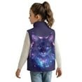 thumbnail image 2 of Uorisanigo Girls Boys Zippered Vest Warm Outwear Lightweight Kids Stand Up Collar Jacket Purple Shiny Cat Vest Trendy Clothing Sleeveless Full Zipper Jacket for Fall & Winter, 2 of 7