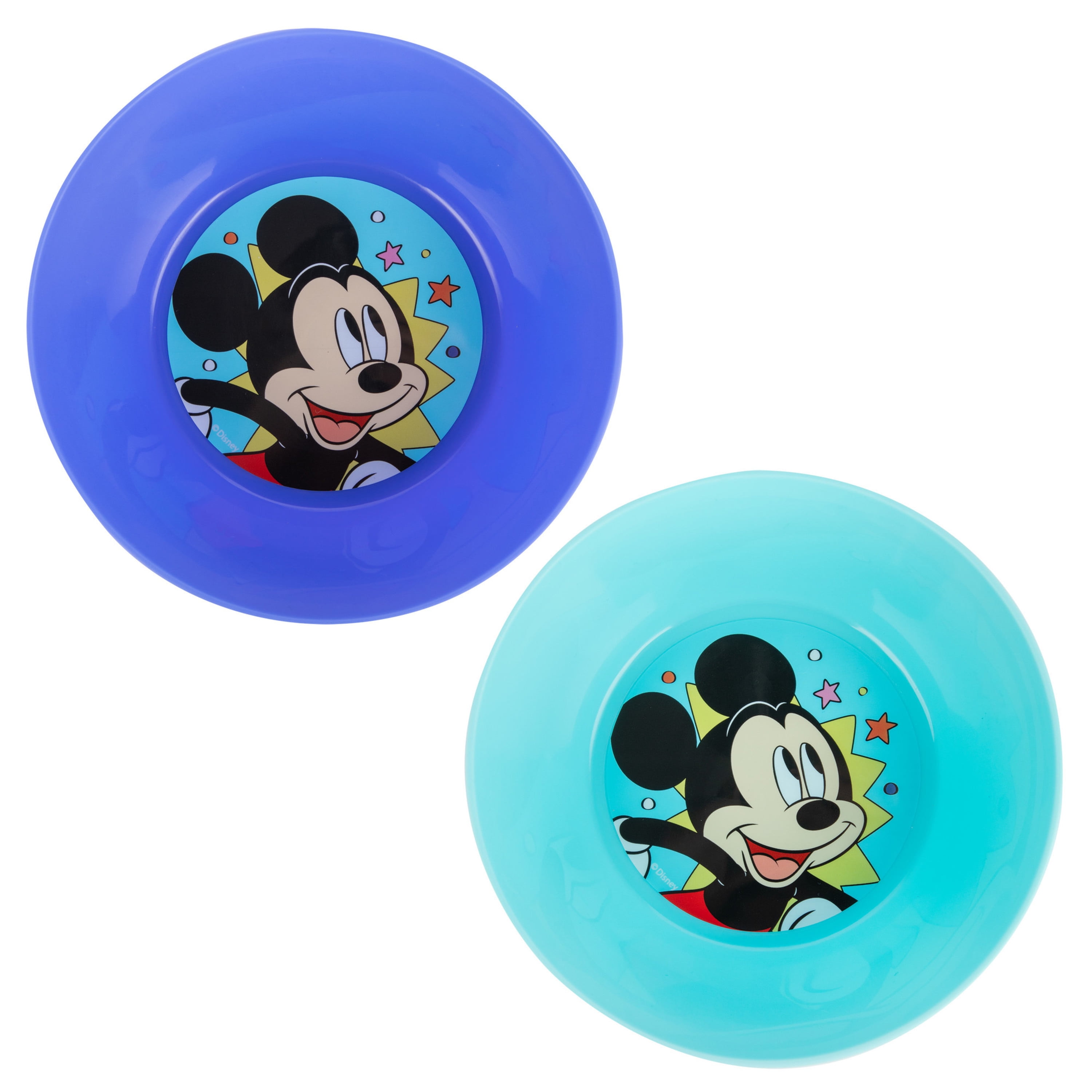 Disney Mickey Mouse Bowl 2 Pack - Dishwasher & Microwave Safe Bowl for Toddler Mealtimes