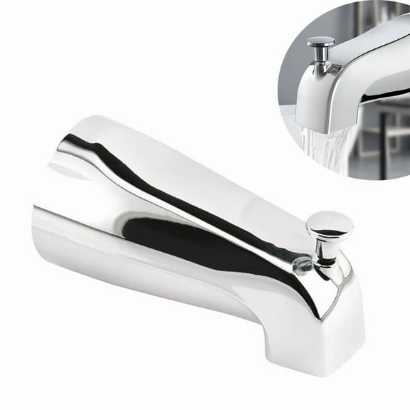 Universal Bath Slip-On Tub Spout W/ Diverter Chrome For 1/2" Copper Water Tube