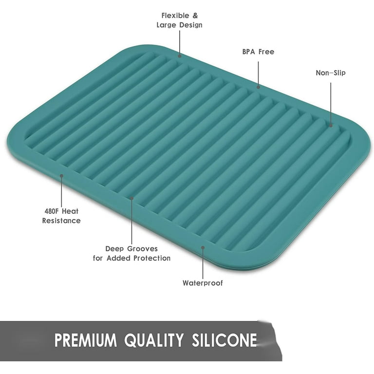 2 Pack Large Silicone Trivet Mats / Hot Pads Heat Resistant Pot