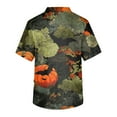 thumbnail image 4 of MLQIDK Big and Tall Scrubs for Men Stretch Funny Nurse Uniform Shirts Short Sleeve V-Neck Scrub Shirts Fun Pumpkin Ghost Bat Printed Nurse Uniforms Dark Green XL, 4 of 5