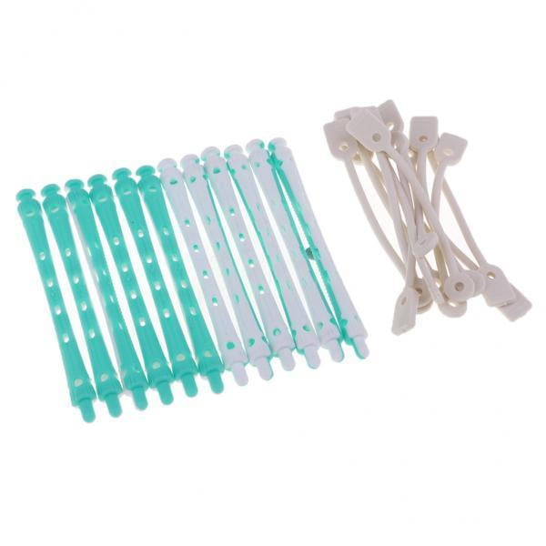 2x12pcs Pinzas para Rizador de cabello Colco Barras de Permanente para Peluquería 9 X 0.8 Cm