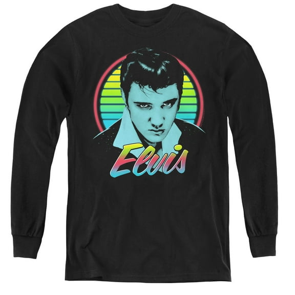 Elvis Presley - Neon King - Youth Long Sleeve Shirt - Small