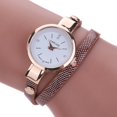 thumbnail image 1 of Reloj de cuarzo con banda envuelta estrecha de cuero PU de moda Reloj femenino con diamantes de imitación (marrón), 1 of 3