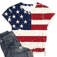 thumbnail image 4 of Qingpeng 4th of July Patriotic T Shirts for Women Summer Star Print Shirts Women's Independence Day Short Sleeve Casual Tee Tops, 4 of 5