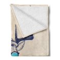 thumbnail image 2 of Antlers Soft Flannel Fleece Blanket, Illustration of Deer Dressed up Like Cool Hipster Fashion Creative Fun Animal, Cozy Plush for Indoor and Outdoor Use, 50" x 70", Beige Dark Blue, by Ambesonne, 2 of 5