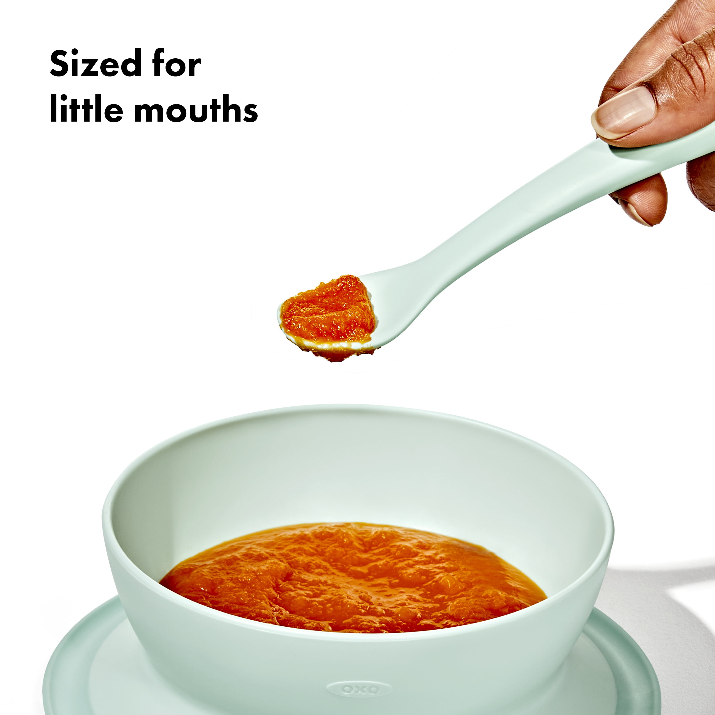 OXO Tot Baby Plastic Feeding Spoon 4 Piece Set, for ages 6+ Months, Multi Color