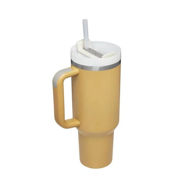 Taza para automóvil de 40 oz con asa, taza para helado portátil para exteriores de gran capacidad de acero inoxidable 304 con asa