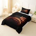 thumbnail image 2 of Manfei Basketball Twin Comforter Sets,Sports Theme Bedding Set,Us Flag Decor,Black Reversible,2 Pieces,1 Comforter and 1 Pillowcase, 2 of 7