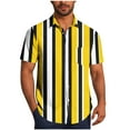 thumbnail image 2 of Awdenio T Shirts for Man Striped Casual Short Sleeve Button Down Summer Beach Shirt Tropical Hawaiian Shirts, 2 of 6