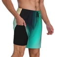 thumbnail image 2 of Lsque Teal and Peach Pattern Swim Trunks- Bathing Suit Compression Liner - Beach Swim Shorts Swimwear - (S-3XL) - Stretch Quick Dry-Large, 2 of 6