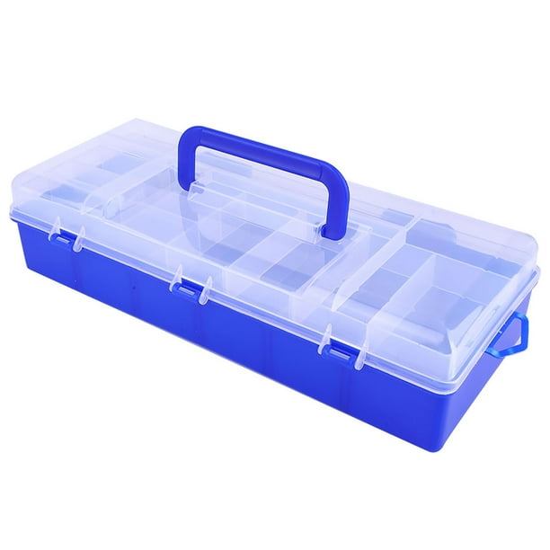 KEENSO Waterproof Fishing Tackle Box, Durable Plastic Portable Folding Fishing  Lures Line Hook Tackle Storage Box 