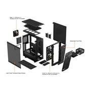 Fractal Design FD-C-MES2C-03 Meshify 2 Compact Black Light Tempered Glass Tint ATX Mid Tower Computer Case (Black)