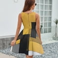 thumbnail image 6 of Vinatge Geometric Abstract Art Yellow Gray Black Sundress Sleeveless Dress Summer Women Clothes Dress for Women Dresses, 6 of 7