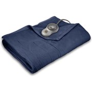 Sunbeam Electric Heated Fleece Blanket, Full, Newport Blue