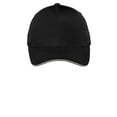 thumbnail image 3 of Port & Company   Sandwich Bill Cap-One Size (Black/Khaki), 3 of 4