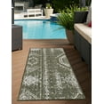 thumbnail image 3 of Rugs.com Outdoor Bohemian Collection Rug – 6 Ft Runner Green Flatweave Rug Perfect For Hallways, Entryways, 3 of 9