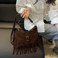 thumbnail image 4 of Luvior Women’s Vintage Motorcycle Fringe Buckle Crossbody Bag – Faux Leather Shoulder Purse with Adjustable Strap for Commuting and Casual Outings Coffee, 4 of 4