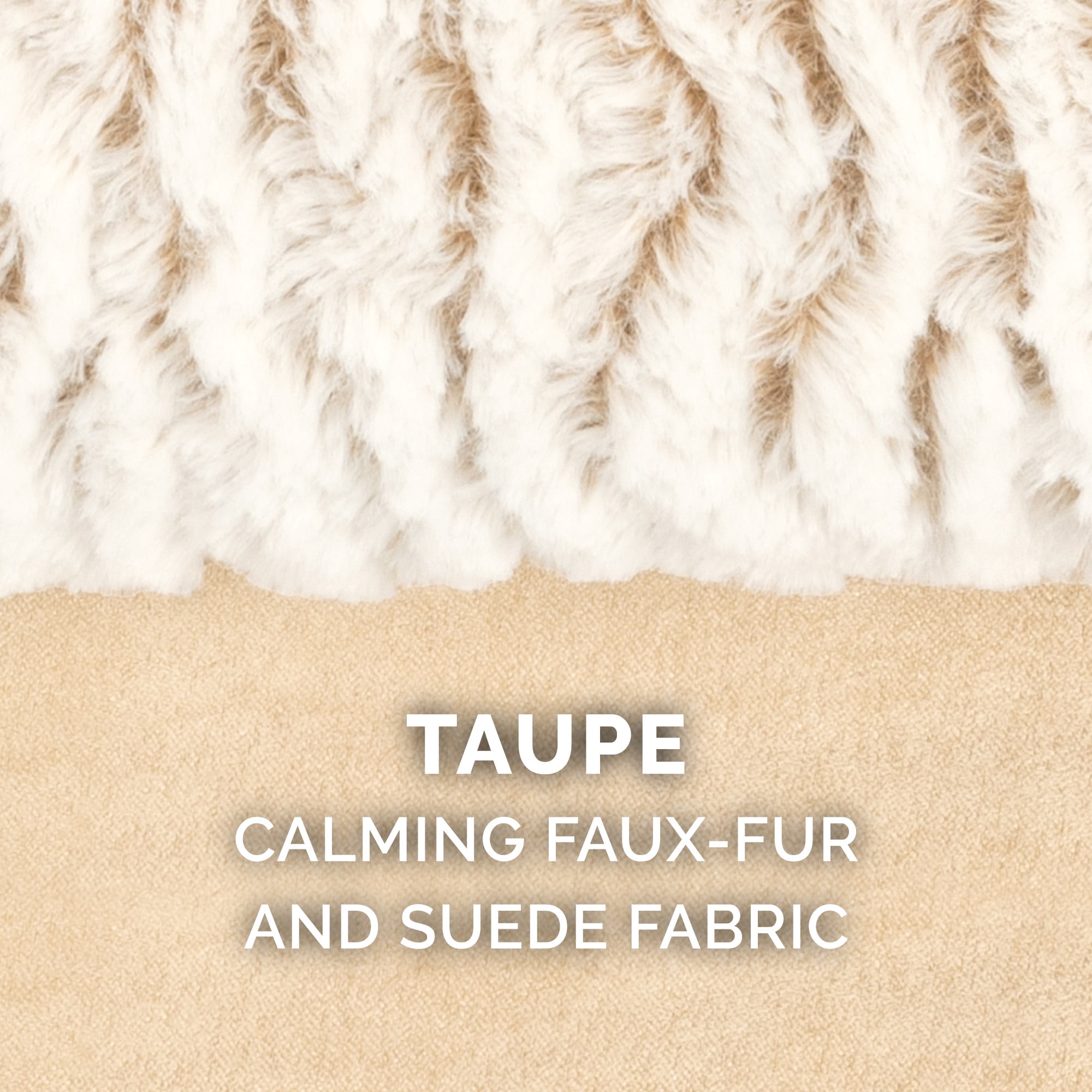 FurHaven Pet Products Embossed Faux Fur & Suede Orthopedic Pillow Top Mattress Pet Bed for Dogs & Cats - Taupe, Large