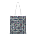 thumbnail image 1 of DouZhe Reusable Grocery Bags, Damask Colorful Leaves Lightweight Polyester Canvas Cloth Tote Bag for Travle Gym Shopping School, 15" x 16", 1 of 7