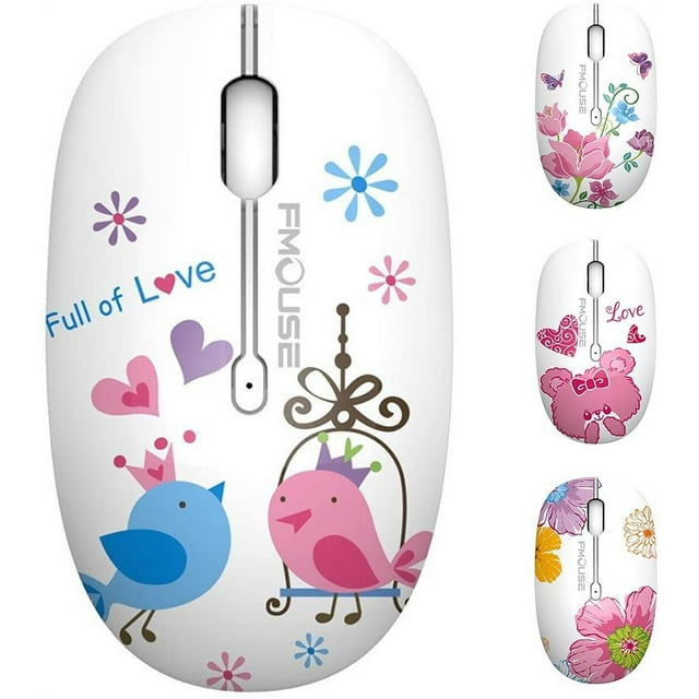 FYBTO Souris Sans Fil M101, Silencieuse, avec Récepteur USB, 2.4G, Compatible avec Ordinateur Portable, Notebook, PC, Ordinateur (Butterfly))